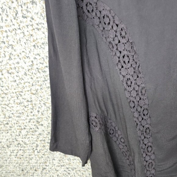 Daniel‎ Rainn Top Womens Medium Gray V Neck Semi Sheer Blouse 3/4 Sleeve Ladies - Picture 3 of 7